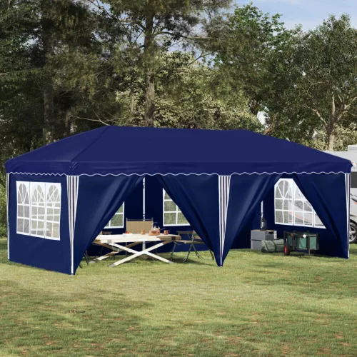 vidaXL Parti sátor 575 x 288 x 245 cm Kék 210D Oxford ezüst bevonattal