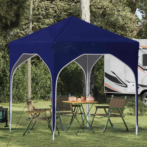 vidaXL Parti sátor 194 x 194 x 245 cm Kék 210D Oxford ezüst bevonattal