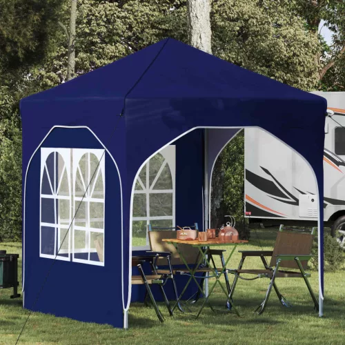 vidaXL Parti sátor 192 x 192 x 245 cm Kék 210D Oxford ezüst bevonattal