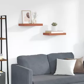   Falpolc Falra szerelhető 2 pcs Piros 40 x 23,5 x 4 cm Faanyag