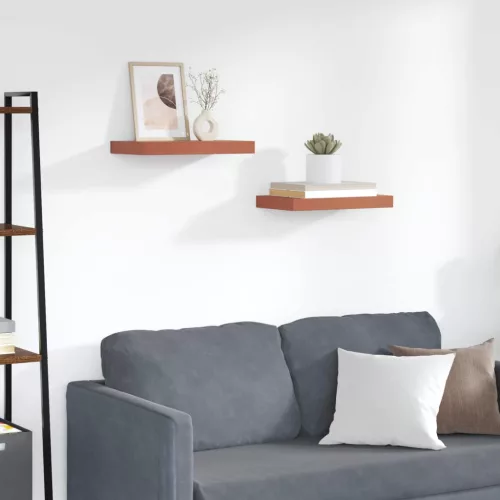 Falpolc Falra szerelhető 2 pcs Piros 40 x 23,5 x 4 cm Faanyag