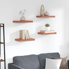   Falpolc Falra szerelhető 4 pcs Piros 40 x 23,5 x 4 cm Faanyag