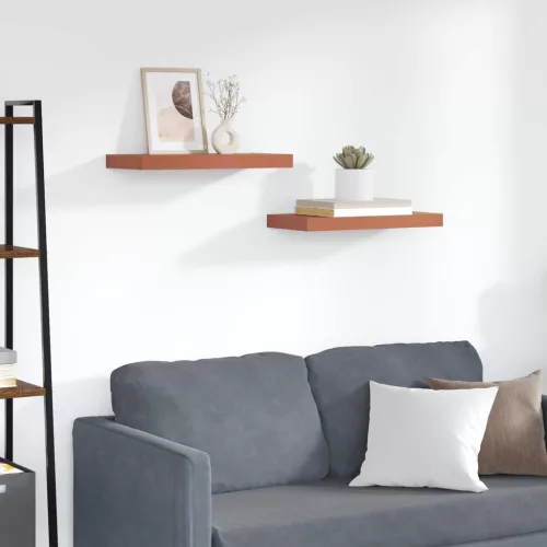 Falpolc Falra szerelhető 2 pcs Piros 50 x 23 x 4 cm Faanyag