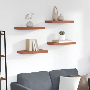 Falpolc Falra szerelhető 4 pcs Piros 50 x 23 x 4 cm Faanyag