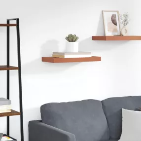   vidaXL Falpolc Falra szerelhető tárolóval Piros 60 x 23 x 4 cm Faanyag