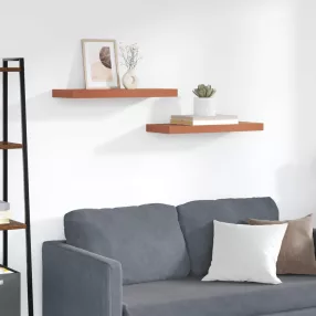   vidaXL Falpolc Falra szerelhető 2 pcs Piros 60 x 23 x 4 cm Faanyag