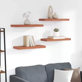   vidaXL Falpolc Falra szerelhető 4 pcs Piros 60 x 23 x 4 cm Faanyag