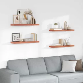   Falpolc Falra szerelhető 4 pcs Piros 80 x 23,5 x 4 cm Faanyag