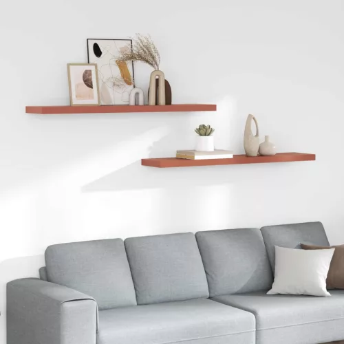 Falpolc Falra szerelhető 2 pcs Piros 120 x 23,5 x 4 cm Faanyag