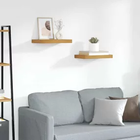   Falpolc Falra szerelhető 2 pcs Barna 40 x 23,5 x 4 cm Faanyag