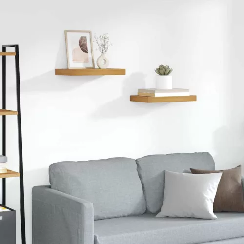 Falpolc Falra szerelhető 2 pcs Barna 40 x 23,5 x 4 cm Faanyag