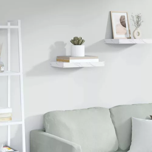 Falpolc Falra szerelhető Fehér márvány 40 x 23,5 x 4 cm Faanyag