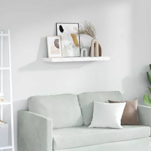 Falpolc Falra szerelhető Fehér márvány 90 x 23,5 x 4 cm Faanyag