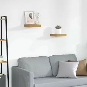   Falpolc Falra szerelhető 2 pcs Bézs 23 x 23,5 x 4 cm Faanyag