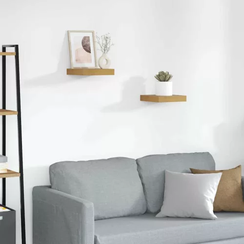 Falpolc Falra szerelhető 2 pcs Bézs 23 x 23,5 x 4 cm Faanyag