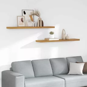   Falpolc Falra szerelhető 2 pcs Bézs 120 x 23,5 x 4 cm Faanyag