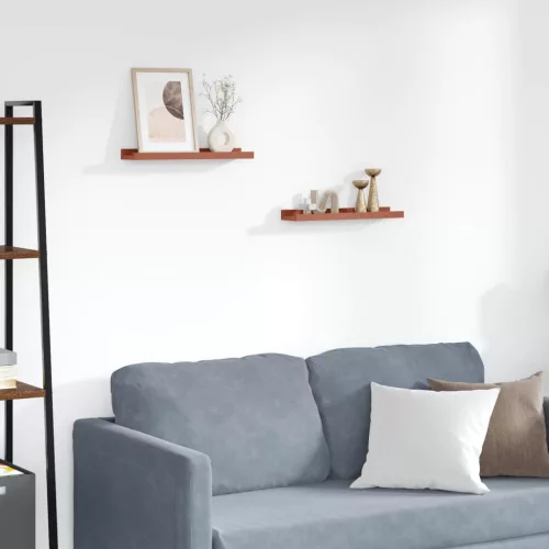 Falpolc polcokkal tárolóval 2 pcs Piros 40 x 9 x 3 cm Faanyag