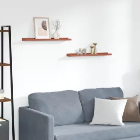   Falpolc polcokkal tárolóval 2 pcs Piros 60 x 9 x 3 cm Faanyag