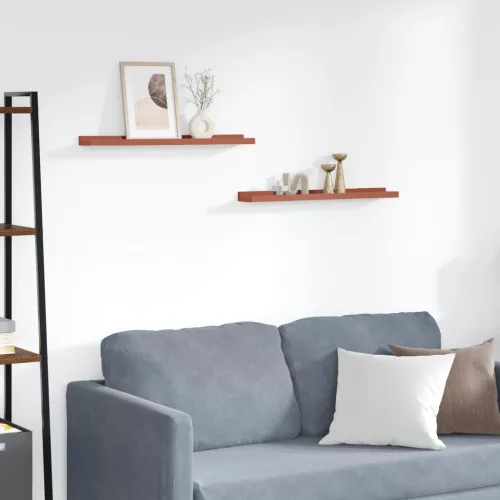 Falpolc polcokkal tárolóval 2 pcs Piros 60 x 9 x 3 cm Faanyag