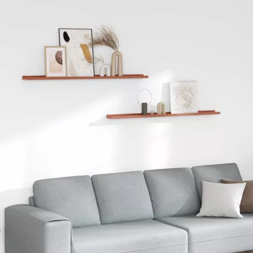 Falpolc polcokkal tárolóval 2 pcs Piros 115 x 9 x 3 cm Faanyag