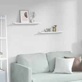   Falpolc polcokkal 2 pcs Fehér márvány 60 x 9 x 3 cm Faanyag