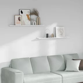   Falpolc polcokkal 2 pcs Fehér márvány 100 x 9 x 3 cm Faanyag