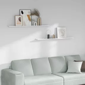   Falpolc polcokkal 2 pcs Fehér márvány 115 x 9 x 3 cm Faanyag