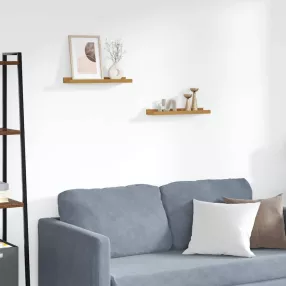   Falpolc polcokkal tárolóval 2 pcs Bézs 40 x 9 x 3 cm Faanyag