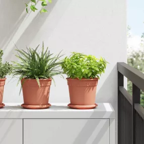   vidaXL Kerek Virágcserép 6 pcs Tégla Vörös Ø 17 x 14 cm Műanyag