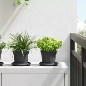   vidaXL Kerek Virágcserép 24 pcs Fekete Ø 12,5 x 10 cm Műanyag