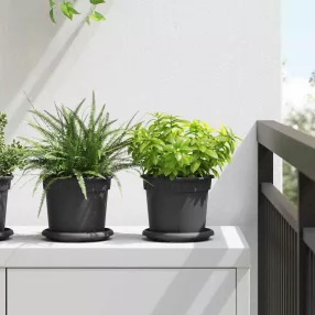   vidaXL Kerek Virágcserép 24 pcs Fekete Ø 15 x 12 cm Műanyag