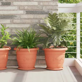   vidaXL Kerek Virágcserép 6 pcs Tégla Vörös Ø 34 x 28 cm Műanyag
