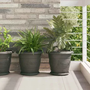   vidaXL Kerek Virágcserép 6 pcs Fekete Ø 30 x 25 cm Műanyag