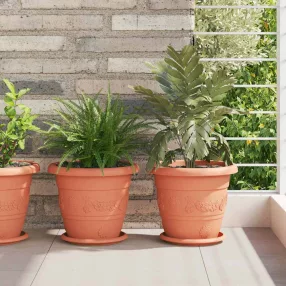   vidaXL Kerek Virágcserép 24 pcs Tégla Vörös Ø 26 x 21,5 cm Műanyag