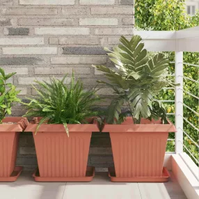   vidaXL Négyzetes Virágtálca 24 pcs Tégla Vörös 36 x 36 x 2.5 cm