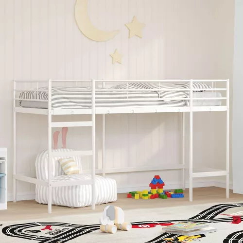 Gyerekek Loft Ágykerete Fehér 90 x 190 cm