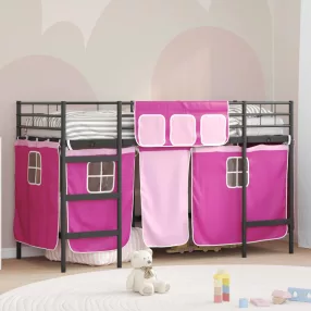 Gyerek Loft Ágykeret Függönyökkel Fekete és Rózsaszín