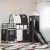 vidaXL Gyerekek Loft Ágykerete Fekete 75 x 190 cm Fém