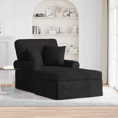 Fotel Loungba Szoknyával 3 db Fekete szövet 91 x 157 x 91 cm