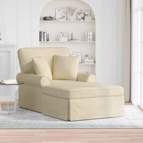 Fotel Loungba Szoknyával 3 db Krém szövet 91 x 157 x 91 cm