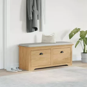   vidaXL Előszoba pad fiókkal BODO Méz barna 118 x 40 x 50 cm Faanyag