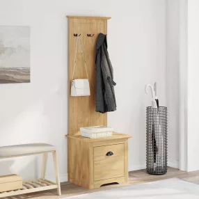   vidaXL Előszobafal fiókkal BODO Méz barna 50 x 40 x 156,7 cm Faanyag