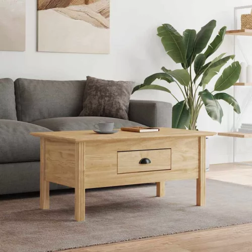vidaXL Dohányzóasztal BODO Méz barna 100 x 55 x 45,8 cm Faanyag