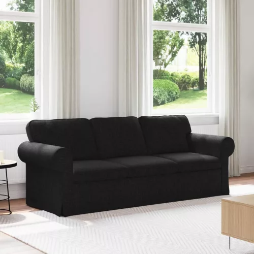 vidaXL Kanapé Fekete 215 x 82 x 80 cm szövet