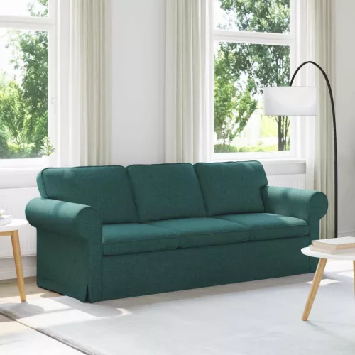 vidaXL Kanapé Sötétzöld 215 x 82 x 80 cm szövet