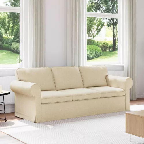 vidaXL Kanapé Krém 215 x 82 x 80 cm szövet