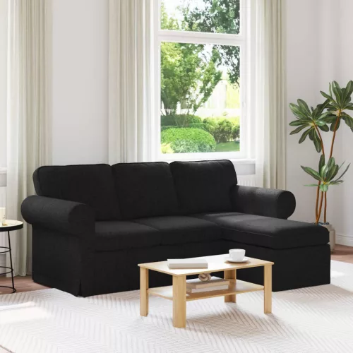Kanapé Fekete 195 x 138 x 80 cm szövet