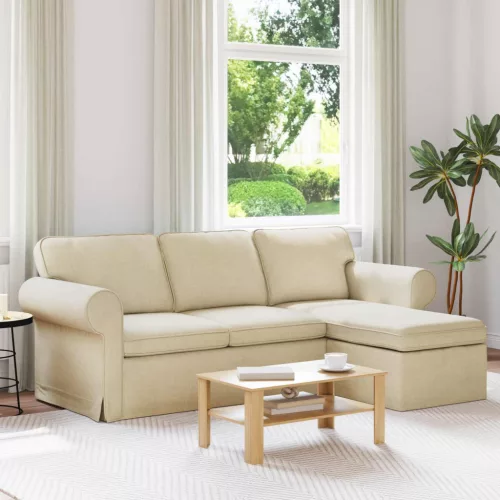 vidaXL Kanapé Krém 215 x 138 x 80 cm szövet