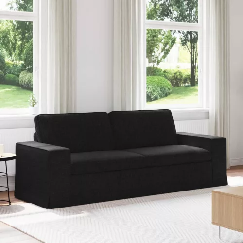 vidaXL Kanapé Fekete 222 x 80 x 82 cm szövet