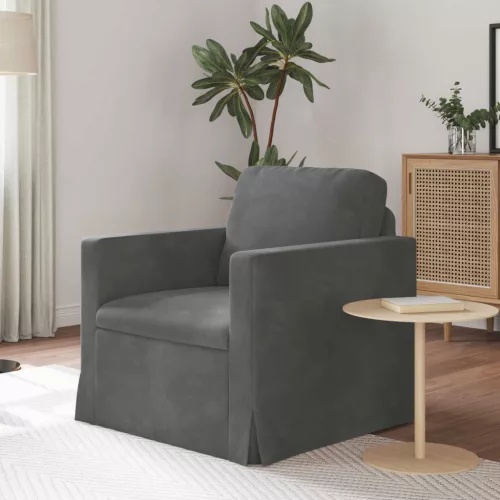 vidaXL Kanapé Sötétszürke 78 x 78 x 80 cm Bársony